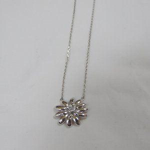 Sunflower silver tone necklace